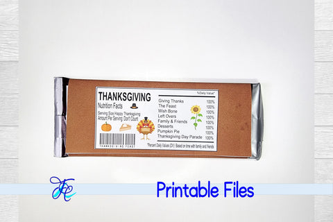 Thanksgiving Day Nutrition Label Sublimation Family Creations 