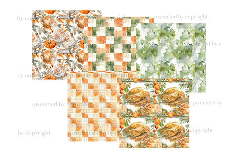 Thanksgiving Day Paper | Autumn Seamless Pattern Digital Pattern GlamArtZhanna 