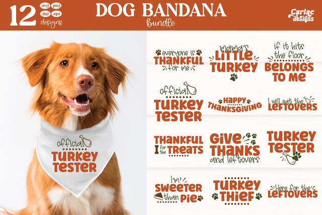 Thanksgiving Dog Bandana Bundle SVG Carla C Designs 