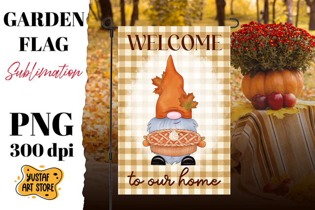 Thanksgiving garden flag sublimation . Thanksgiving gnome Sublimation Yustaf Art Store 