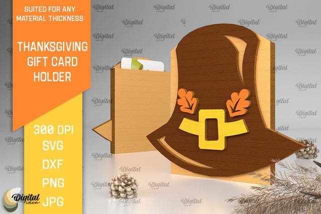 Thanksgiving Gift Card Holder Laser Cut. Thanksgiving Gift SVG SVG Evgenyia Guschina 
