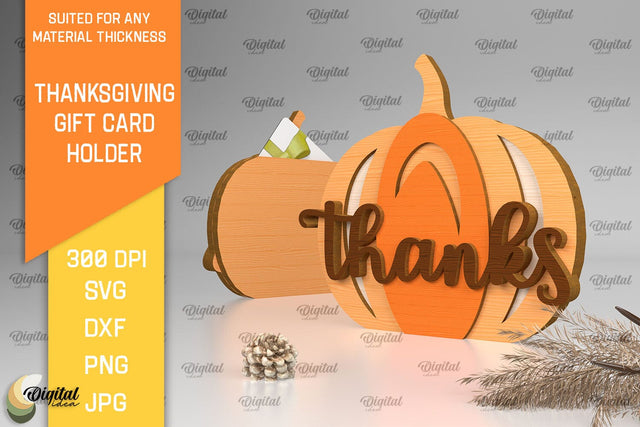 Thanksgiving Gift Card Holder Laser Cut. Thanksgiving Gift SVG SVG Evgenyia Guschina 