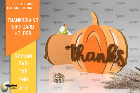Thanksgiving Gift Card Holder Laser Cut. Thanksgiving Gift SVG SVG Evgenyia Guschina 