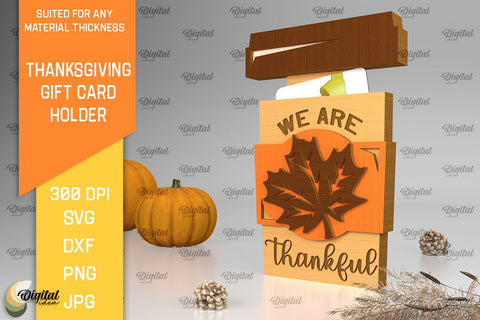 Thanksgiving Gift Card Holder Laser Cut. Thanksgiving Gift SVG SVG Evgenyia Guschina 