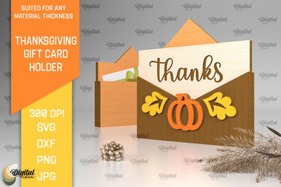 Thanksgiving Gift Card Holder Laser Cut. Thanksgiving Gift SVG SVG Evgenyia Guschina 