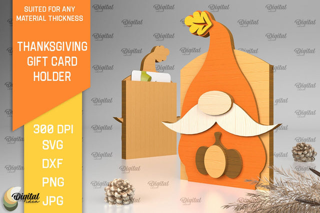 Thanksgiving Gift Card Holder Laser Cut. Thanksgiving Gift SVG SVG Evgenyia Guschina 