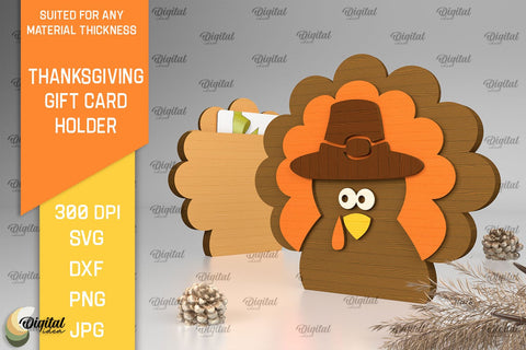 Thanksgiving Gift Card Holder Laser Cut. Thanksgiving Gift SVG SVG Evgenyia Guschina 