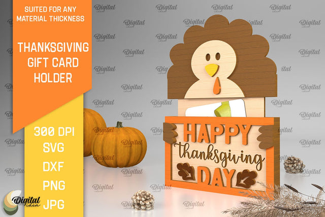 Thanksgiving Gift Card Holder Laser Cut. Thanksgiving Gift SVG SVG Evgenyia Guschina 