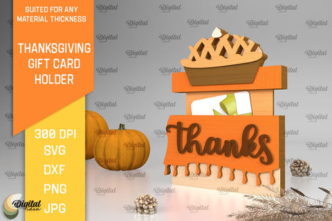 Thanksgiving Gift Card Holders Laser Cut Bundle SVG Evgenyia Guschina 