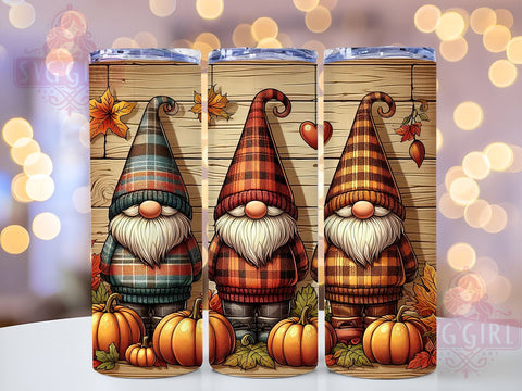 Thanksgiving Gnome, 20oz Tumbler Design, Cute Gnome PNG, Fall Sublimation Art, Autumn Decor, Holiday Tumbler, Seasonal Graphics, Gnome Lover Gift Sublimation SvggirlplusArt 