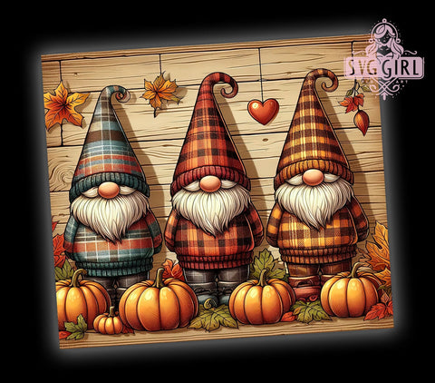 Thanksgiving Gnome, 20oz Tumbler Design, Cute Gnome PNG, Fall Sublimation Art, Autumn Decor, Holiday Tumbler, Seasonal Graphics, Gnome Lover Gift Sublimation SvggirlplusArt 