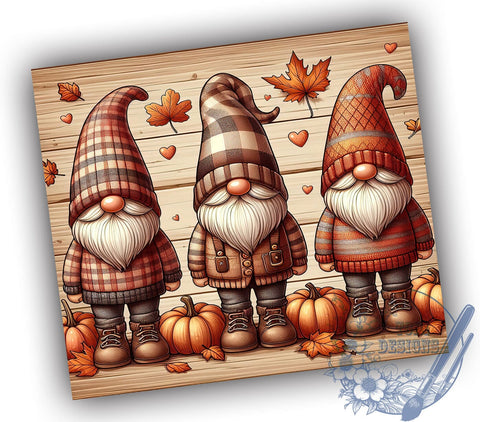 Thanksgiving Gnome, 20oz Tumbler, Fall Sublimation, Cute Gnome Design, Autumn Drinkware, Holiday Tumblers, Festive Decor, Seasonal Gifts Sublimation ToriDesigns 