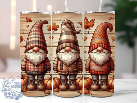 Thanksgiving Gnome, 20oz Tumbler, Fall Sublimation, Cute Gnome Design, Autumn Drinkware, Holiday Tumblers, Festive Decor, Seasonal Gifts Sublimation ToriDesigns 