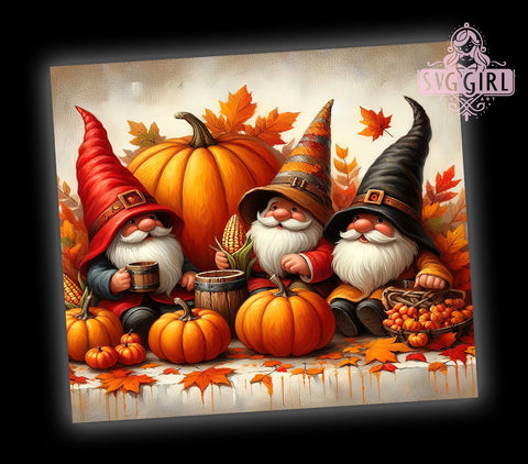 Thanksgiving Gnome 20oz Tumbler Wrap Sublimation Design, Straight Tapered Tumbler Wrap, Fall Vibes Tumbler Png, Instant Digital Download Sublimation SvggirlplusArt 