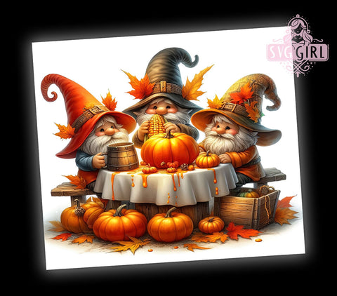 Thanksgiving Gnome 20oz Tumbler Wrap Sublimation Design, Straight Tapered Tumbler Wrap, Fall Vibes Tumbler Png, Instant Digital Download Sublimation SvggirlplusArt 