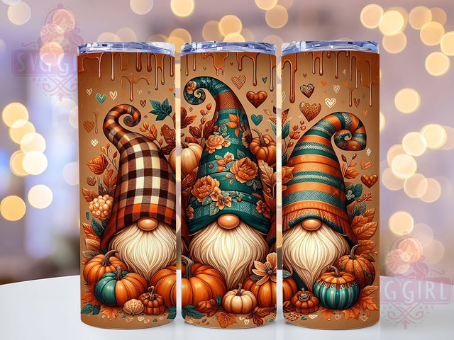 Thanksgiving Gnome Autumn Tumbler, Fall Tumbler, Autumn Sublimation, 20Oz Tumbler Wrap, Sublimation Drinkware, Harvest Vibes, Cute Holiday Design Sublimation SvggirlplusArt 