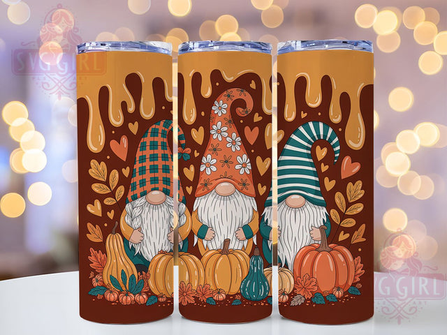 Thanksgiving Gnome Autumn Tumbler, Fall Tumbler, Autumn Sublimation, 20Oz Tumbler Wrap, Sublimation Drinkware, Harvest Vibes, Cute Holiday Design Sublimation SvggirlplusArt 