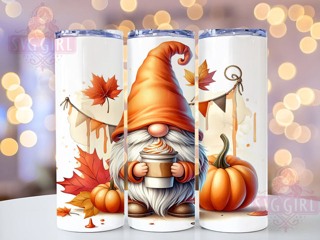 Thanksgiving Gnome, Fall Tumbler Design, 20oz PNG File, Autumn Sublimation, Cute Gnome Art, Seasonal Decor, Fall Graphics, Thanksgiving Decor Sublimation SvggirlplusArt 