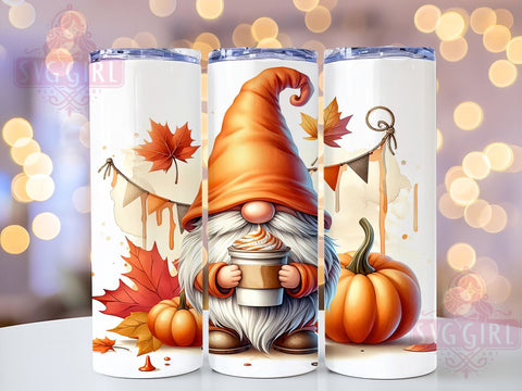 Thanksgiving Gnome, Fall Tumbler Design, 20oz PNG File, Autumn Sublimation, Cute Gnome Art, Seasonal Decor, Fall Graphics, Thanksgiving Decor Sublimation SvggirlplusArt 