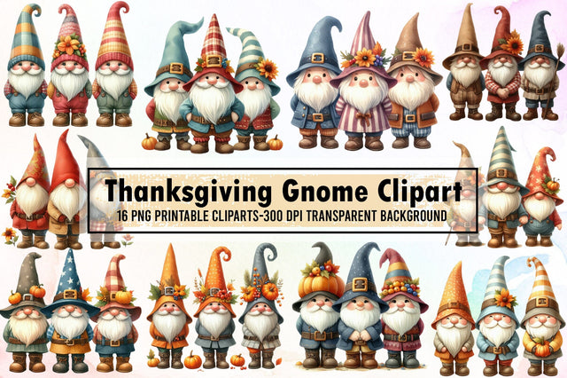 Thanksgiving Gnome Sublimation Clipart Sublimation designartist 