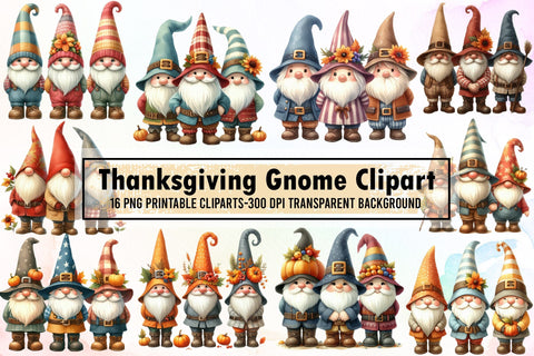 Thanksgiving Gnome Sublimation Clipart Sublimation designartist 