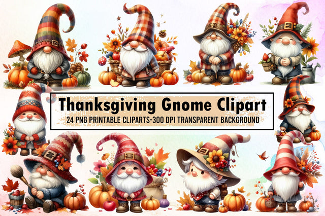 Thanksgiving Gnome Sublimation Clipart Sublimation designartist 
