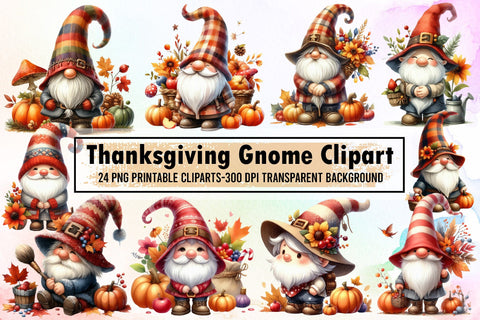 Thanksgiving Gnome Sublimation Clipart Sublimation designartist 