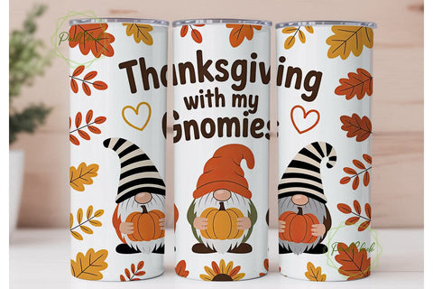 Thanksgiving Gnomes 20oz Tumbler Wrap Sublimation PixelChick 