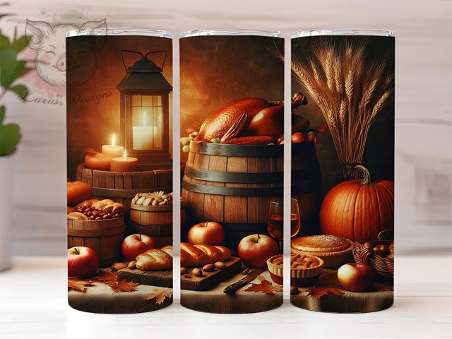 Thanksgiving Harvest Pumpkin Fall Tumbler, Autumn Sublimation PNG, Fall Pumpkin Design, Rustic Farmhouse Style, 20oz Tumbler Sublimation, Cozy Fall Aesthetic, Holiday Harvest Wrap Sublimation Lara' s Designs 