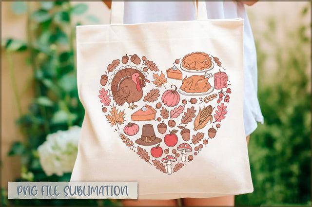 Thanksgiving Heart Fall Tote Bag Sublimation Shetara Begum 