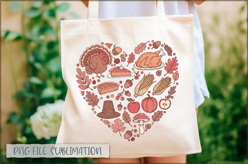 Thanksgiving Heart Fall Tote Bag Sublimation Shetara Begum 