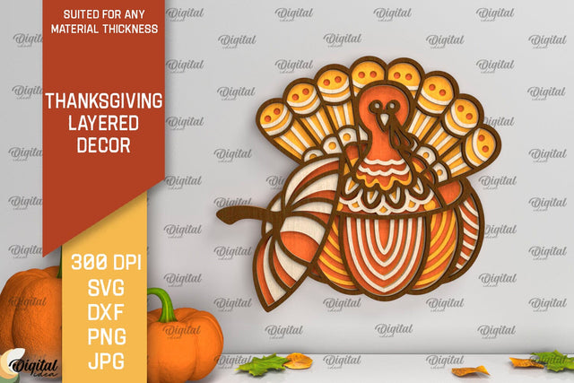 Thanksgiving Layered Decor Laser Cut. Thanksgiving Day SVG SVG Evgenyia Guschina 