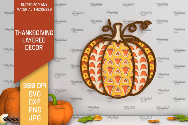 Thanksgiving Layered Decor Laser Cut. Thanksgiving Day SVG SVG Evgenyia Guschina 