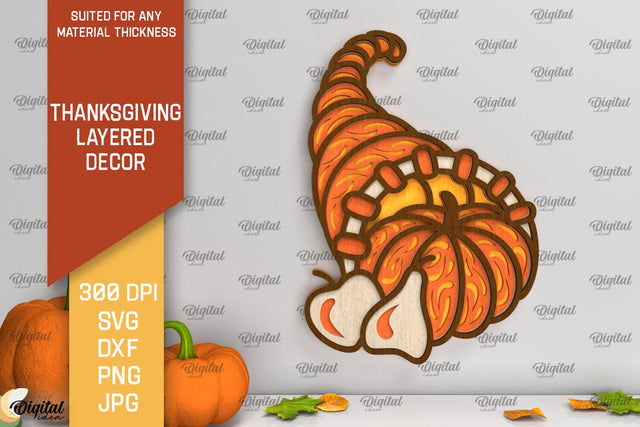 Thanksgiving Layered Decor Laser Cut. Thanksgiving Day SVG SVG Evgenyia Guschina 