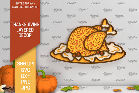 Thanksgiving Layered Decor LaserCut Bundle. Thanksgiving SVG SVG Evgenyia Guschina 