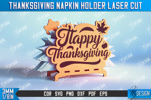 Thanksgiving Napkin Holder Bundle | Holidays Dinner | Adornment Dining Table | CNC Files SVG Fly Design 