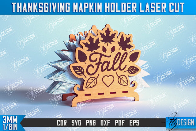 Thanksgiving Napkin Holder | Holidays Dinner | Adornment Dining Table | CNC File SVG Fly Design 