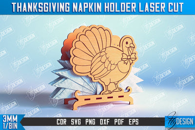 Thanksgiving Napkin Holder | Holidays Dinner | Adornment Dining Table | CNC File SVG Fly Design 