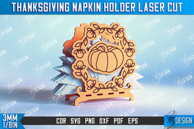 Thanksgiving Napkin Holder | Holidays Dinner | Adornment Dining Table | CNC File SVG Fly Design 