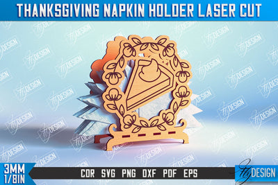 Thanksgiving Napkin Holder | Holidays Dinner | Adornment Dining Table | CNC File SVG Fly Design 