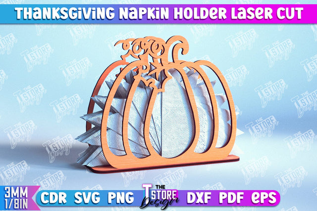 Thanksgiving Napkin Holder | Holidays Dinner | Adornment Dining Table | CNC File SVG The T Store Design 