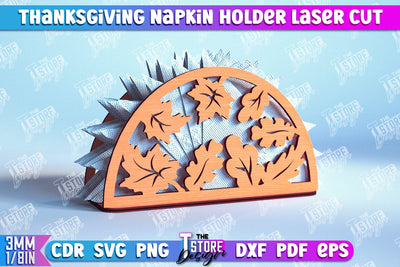 Thanksgiving Napkin Holder | Holidays Dinner | Adornment Dining Table | CNC File SVG The T Store Design 