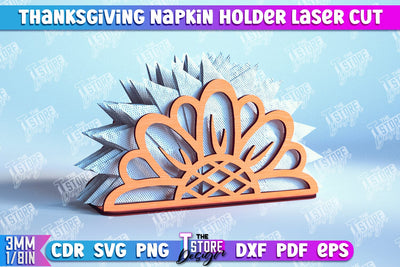 Thanksgiving Napkin Holder | Holidays Dinner | Adornment Dining Table | CNC File SVG The T Store Design 