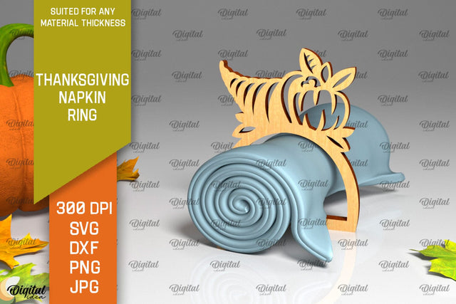 Thanksgiving Napkin Ring Laser Cut. Thanksgiving Decor SVG SVG Evgenyia Guschina 