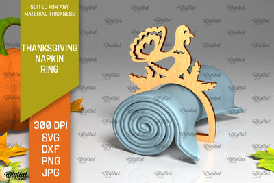 Thanksgiving Napkin Ring Laser Cut. Thanksgiving Decor SVG SVG Evgenyia Guschina 