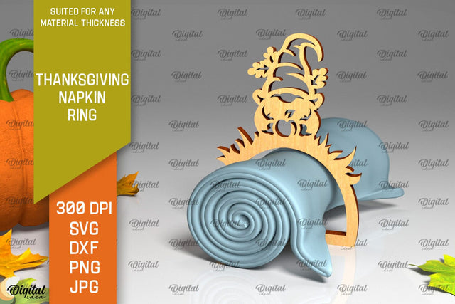 Thanksgiving Napkin Ring Laser Cut. Thanksgiving Decor SVG SVG Evgenyia Guschina 