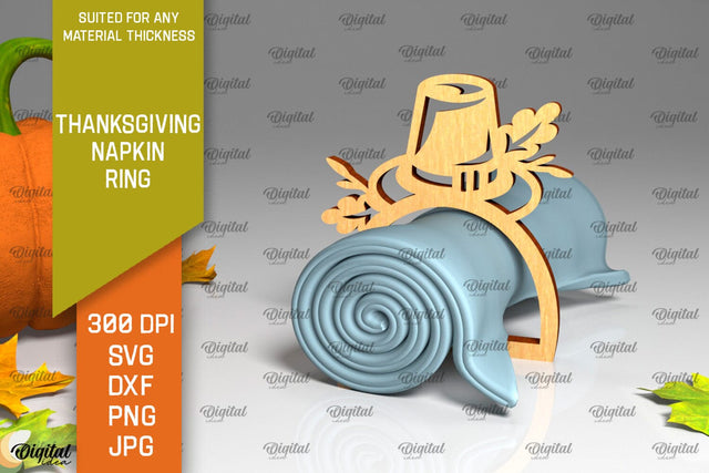 Thanksgiving Napkin Ring Laser Cut. Thanksgiving Decor SVG SVG Evgenyia Guschina 