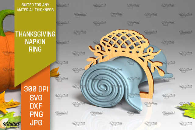 Thanksgiving Napkin Ring Laser Cut. Thanksgiving Decor SVG SVG Evgenyia Guschina 