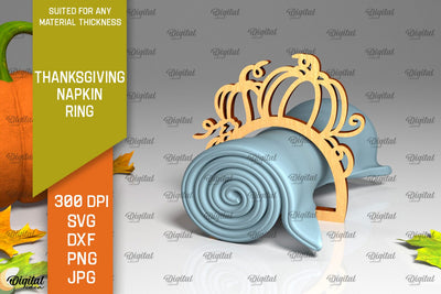 Thanksgiving Napkin Ring Laser Cut. Thanksgiving Decor SVG SVG Evgenyia Guschina 