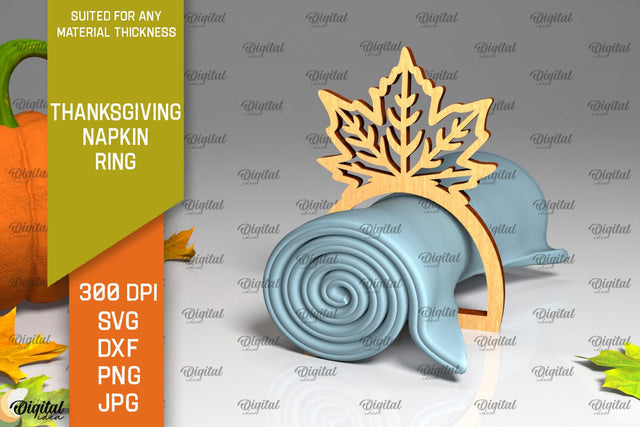 Thanksgiving Napkin Ring Laser Cut. Thanksgiving Decor SVG SVG Evgenyia Guschina 